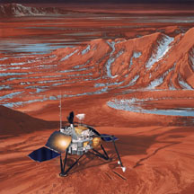 An artists view of the polar lander